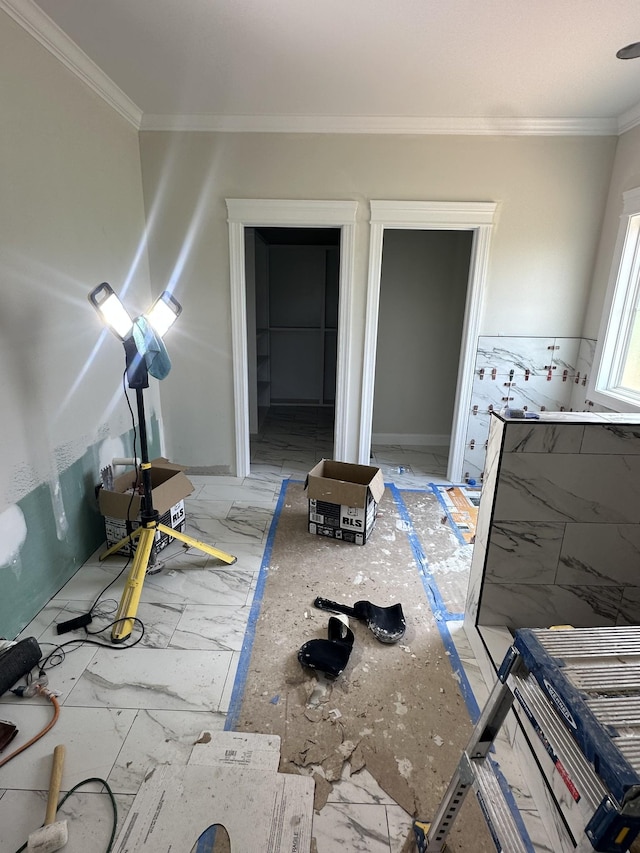 230 Hall Ct, Clarksville, TN 37043 - unfurnished bedroom featuring crown molding and light marble finish flooring
