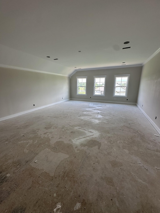 230 Hall Ct, Clarksville, TN 37043 - unfurnished room featuring ornamental molding, lofted ceiling, and baseboards