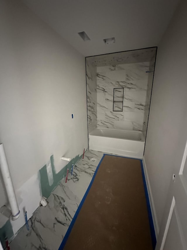 230 Hall Ct, Clarksville, TN 37043 - full bathroom featuring marble look tiles and bathtub / shower combination