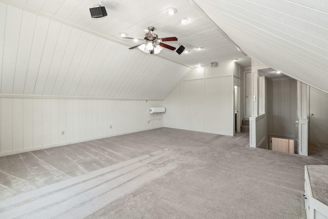 102 Highland Rdg, Hendersonville, TN 37075 - additional living space featuring vaulted ceiling, carpet flooring, and a ceiling fan