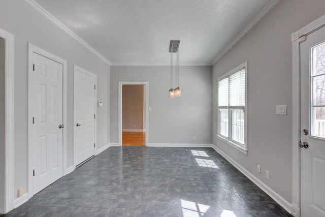 526 Christel Springs Dr, Clarksville, TN 37043 - interior space with ornamental molding, baseboards, and a textured ceiling