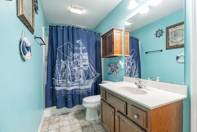 full bathroom featuring toilet and vanity