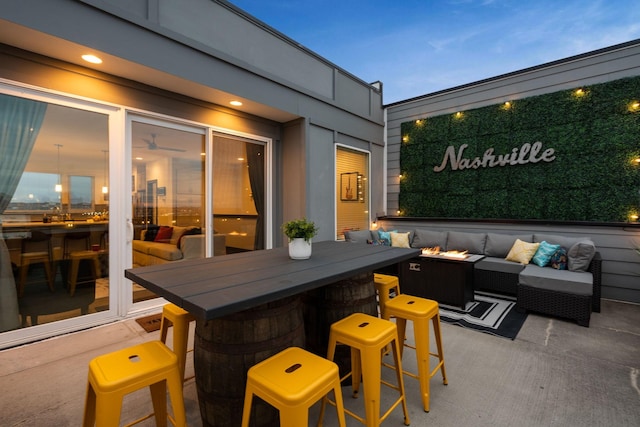 view of patio featuring outdoor lounge area
