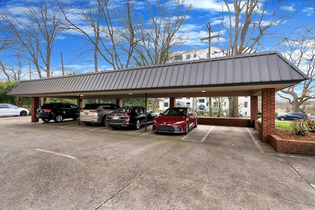 view of covered parking lot