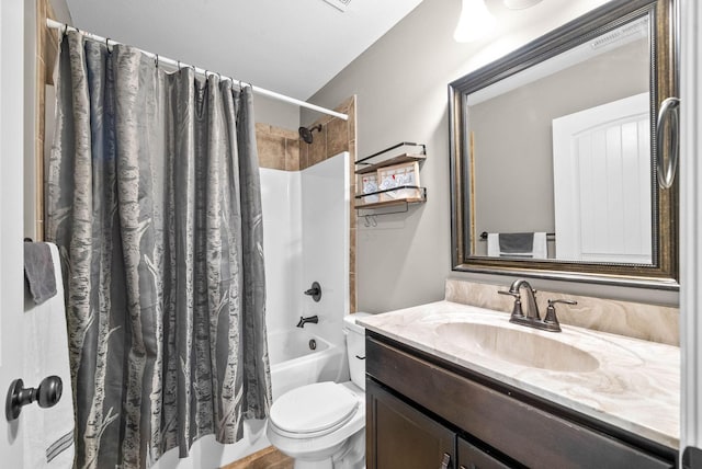 185 Kildeer Dr, Clarksville, TN 37040 - bathroom with toilet, shower / bathtub combination with curtain, and vanity