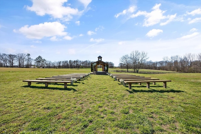 view of home's community featuring a lawn