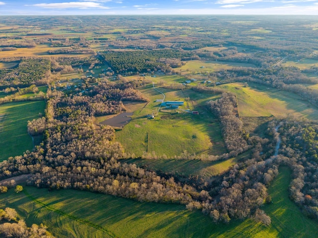 drone / aerial view with a rural view