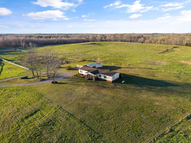 bird's eye view with a rural view