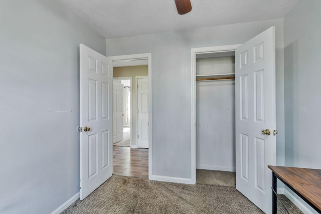 106 Hampton Dr, La Vergne, TN 37086 - unfurnished bedroom with carpet floors, baseboards, ceiling fan, and a closet