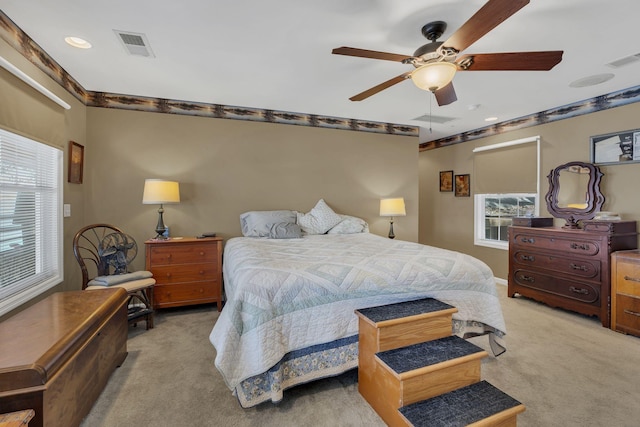 9395 Greenbriar Rd, Waverly, TN 37185 - carpeted bedroom with ceiling fan and recessed lighting