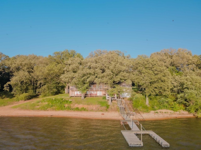 9395 Greenbriar Rd, Waverly, TN 37185 - dock featuring a forest view and a water view