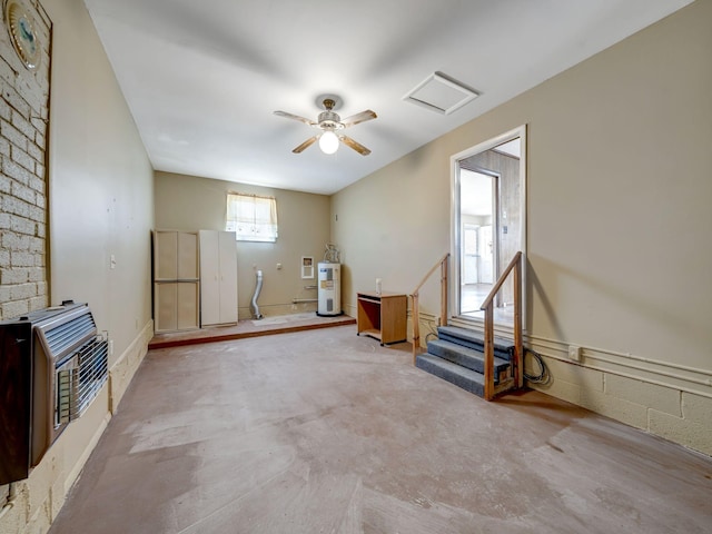 440 Appleton Dr, Clarksville, TN 37042 - interior space featuring heating unit, stairs, and electric water heater