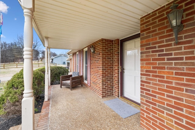 view of patio / terrace with a porch