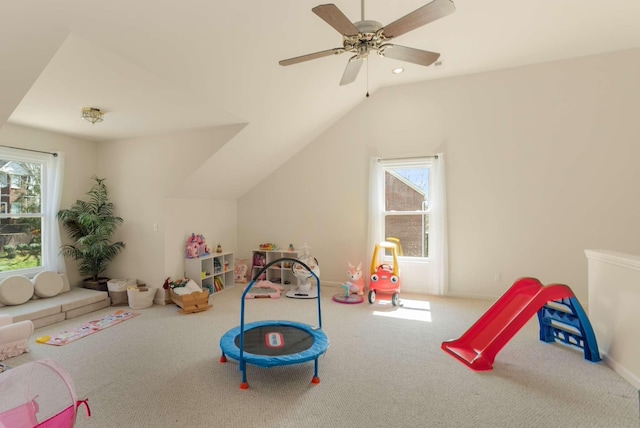6525 Chessington Dr, Nashville, TN 37221 - game room featuring a wealth of natural light, lofted ceiling, and carpet floors