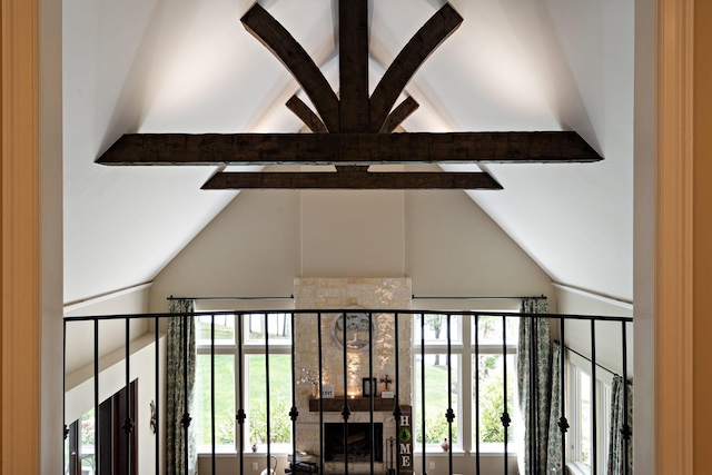 817 Burton Point Rd, Mount Juliet, TN 37122 - details featuring beamed ceiling and a ceiling fan