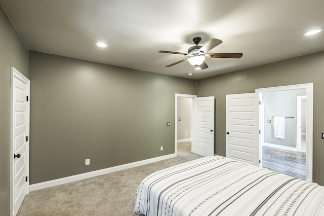 817 Burton Point Rd, Mount Juliet, TN 37122 - bedroom with baseboards, light colored carpet, and recessed lighting
