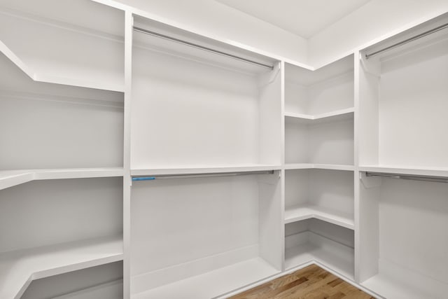 spacious closet with wood finished floors