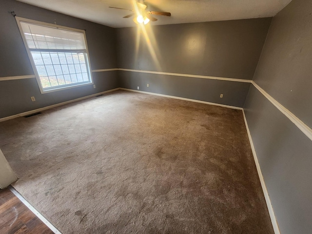 906 Edwards St, Madisonville, KY 42431 - carpeted empty room with baseboards, ceiling fan, and visible vents