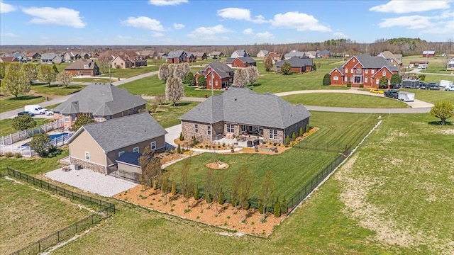aerial view with a residential view