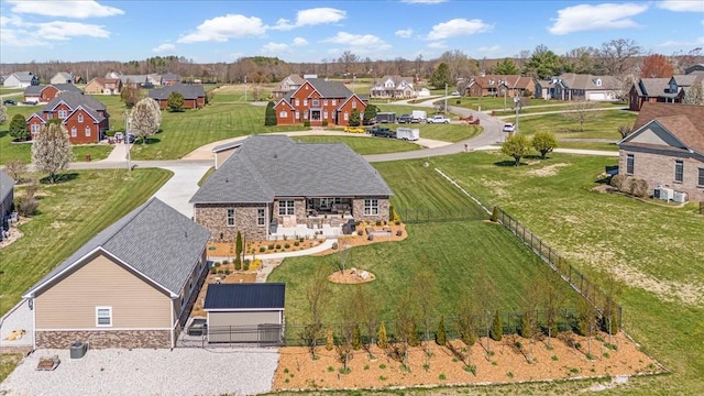 aerial view featuring a residential view