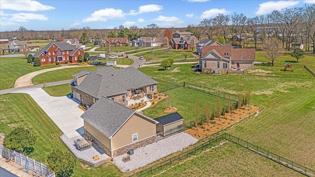 drone / aerial view with a residential view