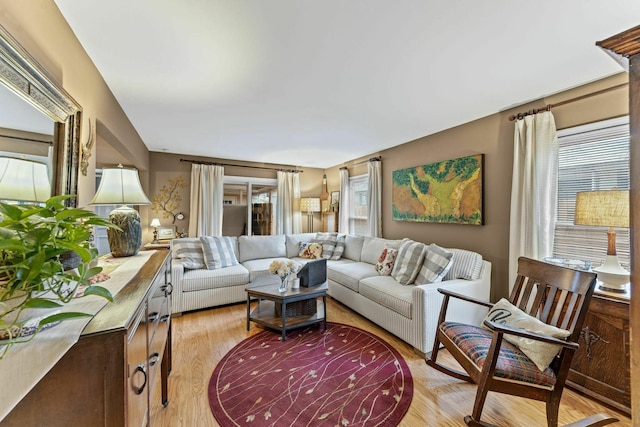 5025 Hillsboro Pike Unit 20E, Nashville, TN 37215 - living room featuring a wealth of natural light and light wood finished floors
