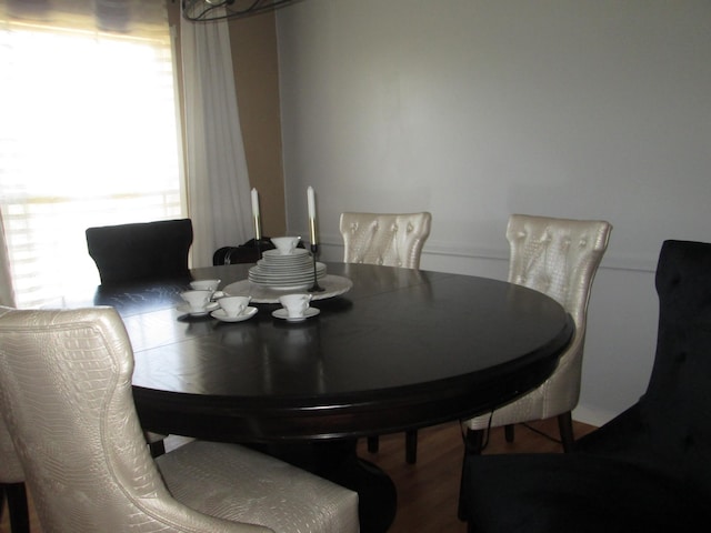 dining area featuring wood finished floors