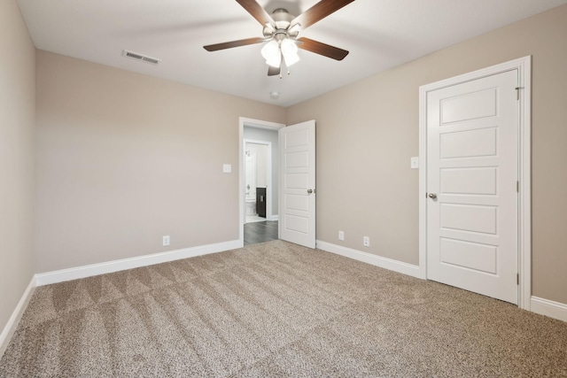 946 Tufnel Dr, Clarksville, TN 37040 - unfurnished bedroom featuring baseboards, carpet flooring, ceiling fan, and visible vents