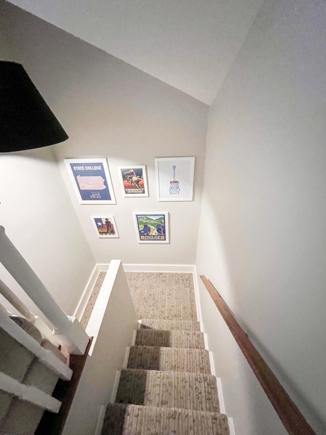 336 Chesterfield Ave, Nashville, TN 37212 - staircase with baseboards and vaulted ceiling