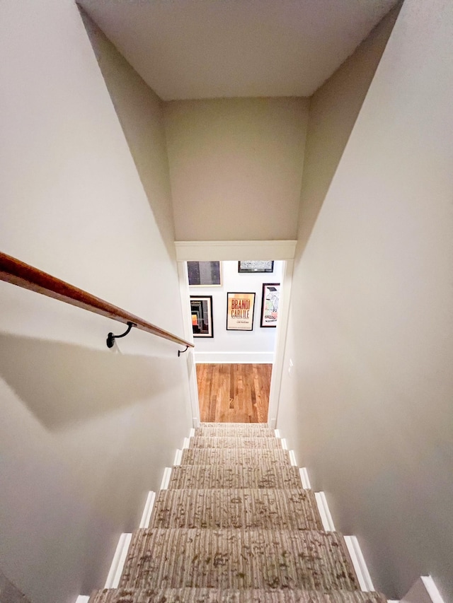 336 Chesterfield Ave, Nashville, TN 37212 - stairway with baseboards and wood finished floors