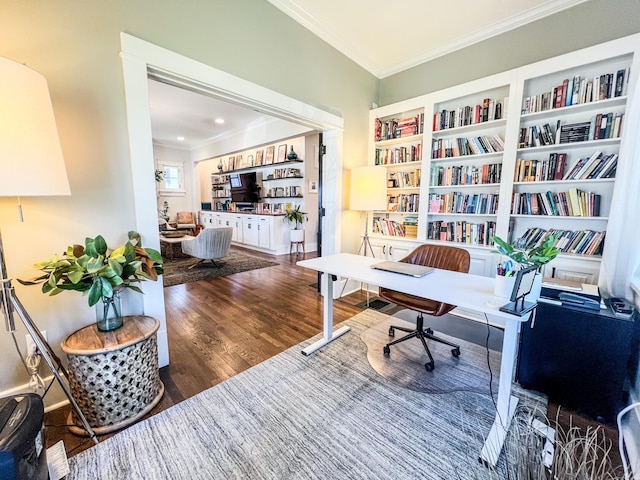 336 Chesterfield Ave, Nashville, TN 37212 - home office featuring wood finished floors and crown molding