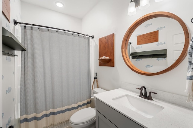 576 Nottingham Ave, Hendersonville, TN 37075 - bathroom with a shower with shower curtain, toilet, and vanity