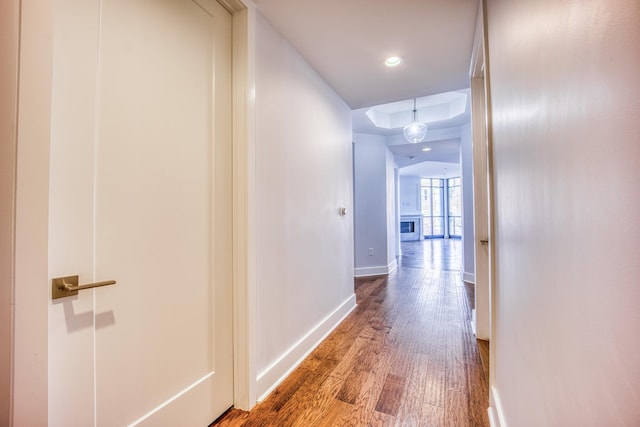 3000 Poston Ave Unit 102, Nashville, TN 37203 - hall with recessed lighting, baseboards, and wood finished floors