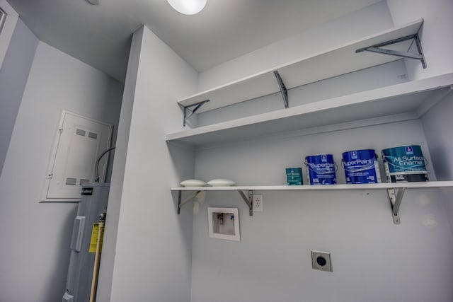 3000 Poston Ave Unit 102, Nashville, TN 37203 - laundry room with water heater, electric dryer hookup, laundry area, and washer hookup