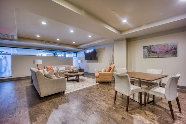 3000 Poston Ave Unit 102, Nashville, TN 37203 - dining space featuring visible vents, wood finished floors, and recessed lighting
