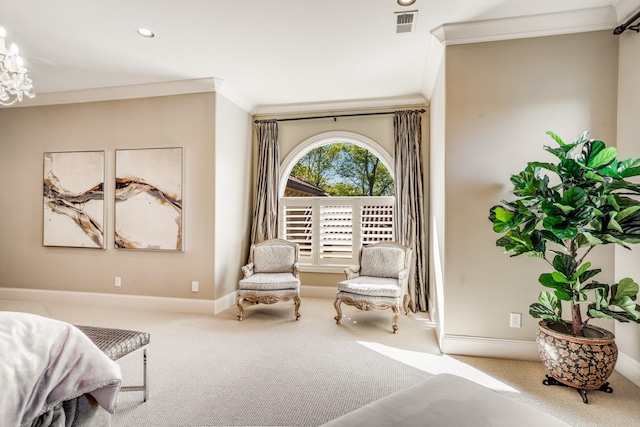 947 Tyne Blvd, Nashville, TN 37220 - bedroom featuring baseboards, carpet floors, ornamental molding, and recessed lighting
