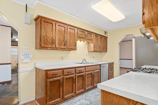 5651 S York Hwy, Grimsley, TN 38565 - kitchen with brown cabinetry, stone finish flooring, and a sink