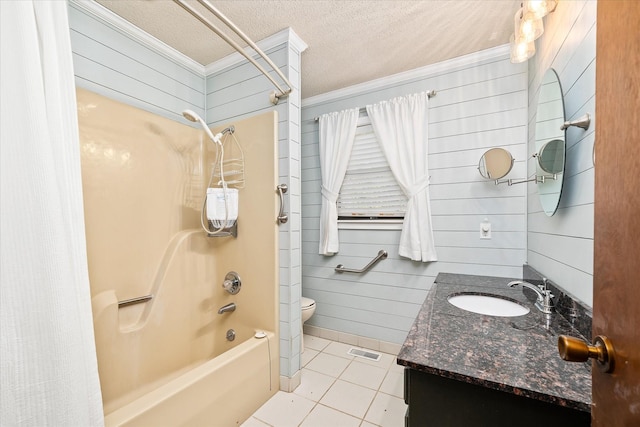 5651 S York Hwy, Grimsley, TN 38565 - full bath featuring a textured ceiling, visible vents, toilet, tile patterned floors, and vanity