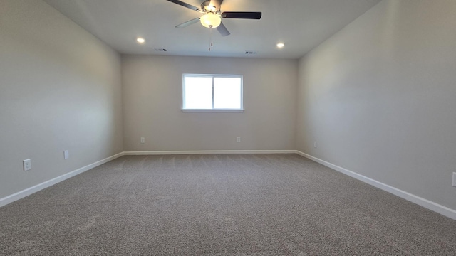 6139 Saxlingham Pl, Smyrna, TN 37167 - empty room featuring baseboards, ceiling fan, carpet flooring, and visible vents