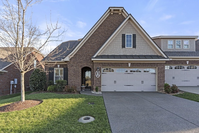 1019 Club View Dr, Gallatin, TN 37066 - view of front of property with a front lawn, driveway, a garage, and brick siding