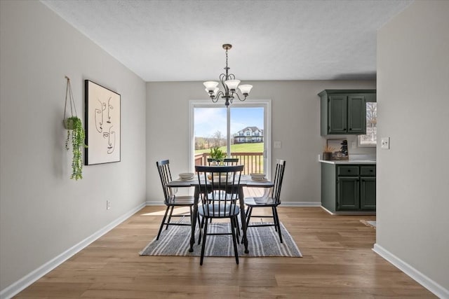 650 Wall Rd, Cunningham, TN 37052 - dining room with baseboards, a chandelier, and light wood-type flooring