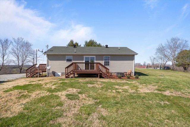 650 Wall Rd, Cunningham, TN 37052 - back of property featuring a deck, a yard, and stairs