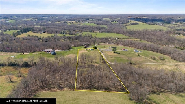 650 Wall Rd, Cunningham, TN 37052 - birds eye view of property featuring a rural view