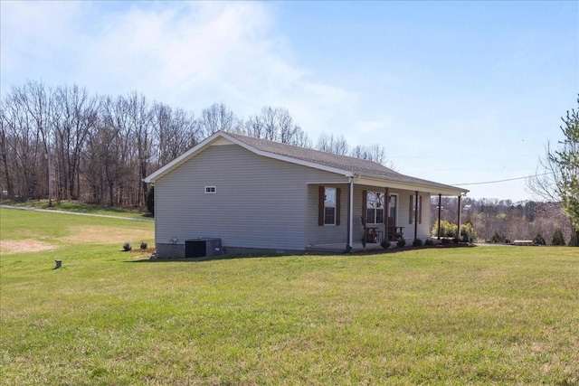 650 Wall Rd, Cunningham, TN 37052 - exterior space with a lawn, cooling unit, and a porch