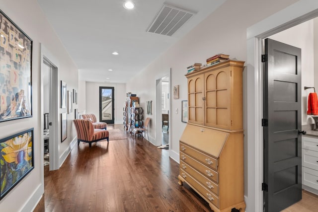 128 37th Ave N, Nashville, TN 37209 - corridor featuring recessed lighting, baseboards, visible vents, and wood finished floors