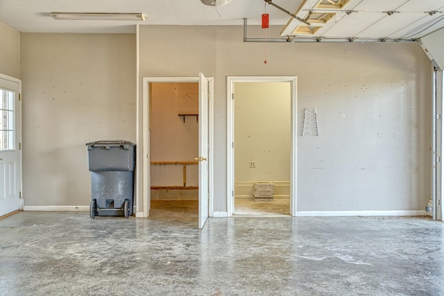 garage with baseboards