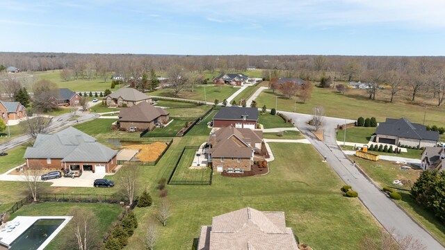 birds eye view of property with a residential view