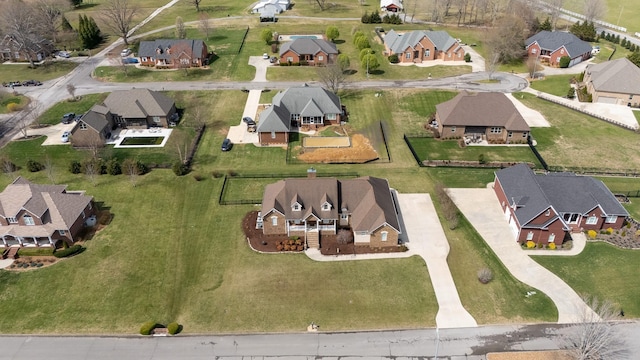 aerial view featuring a residential view