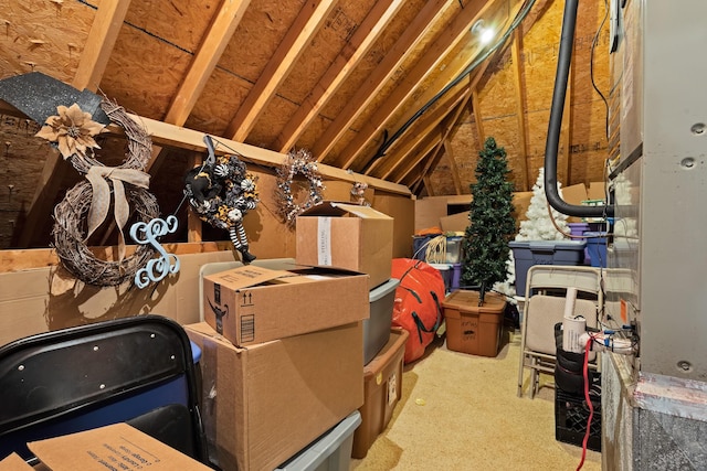 view of unfinished attic