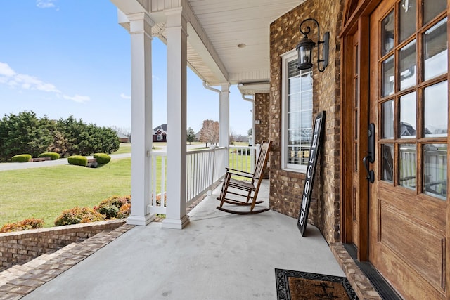 view of patio / terrace featuring covered porch